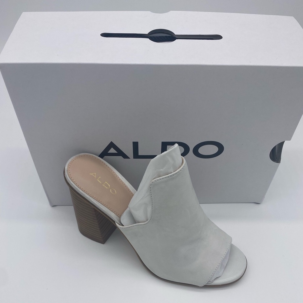 Aldo Legossa Leather Block Heel Mules - Picture 3 of 11